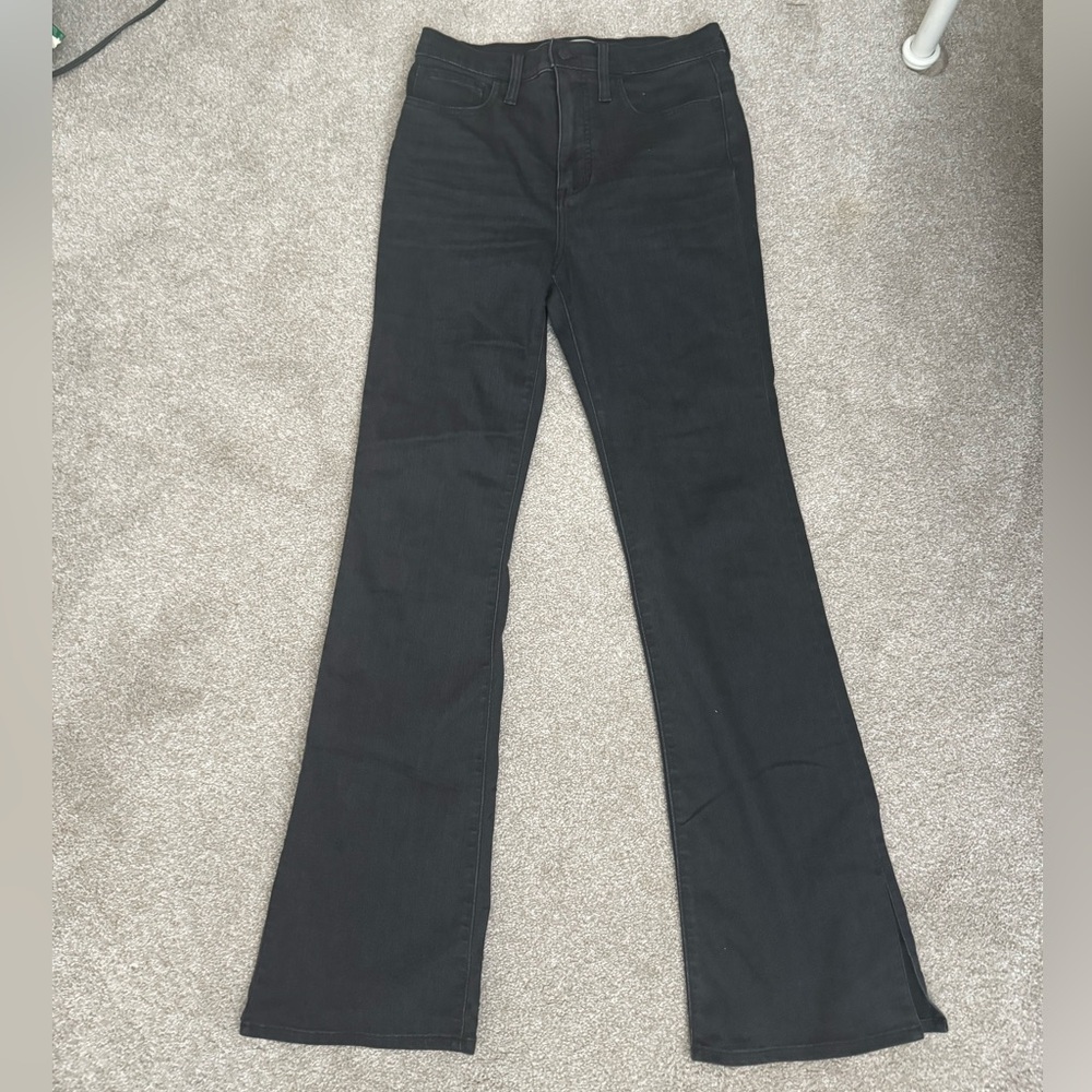 Madewell Roadtripper Skinny Flare Jeans in Bellhaven Wash Slit-Hem Size 28